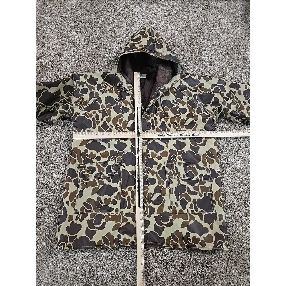Winchester NOS Vtg 80s Frog Skin Camo Duck Hunting Parka Jacket Mens Sz Large - Picture 7 of 12